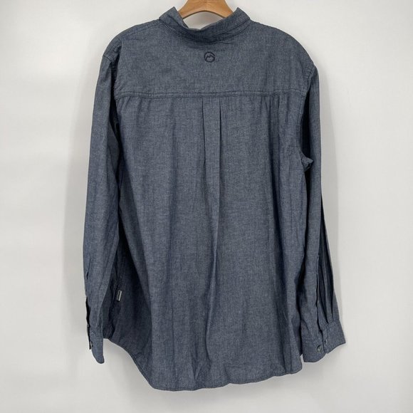Magellan Outdoors Chambray Shirt Men's Classic Fit Size large long sleeve Blue - Picture 3 of 5
